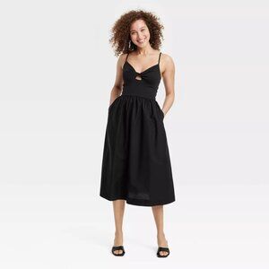 Women's Knit Ballet Midi Sundress - A New Day™ Large